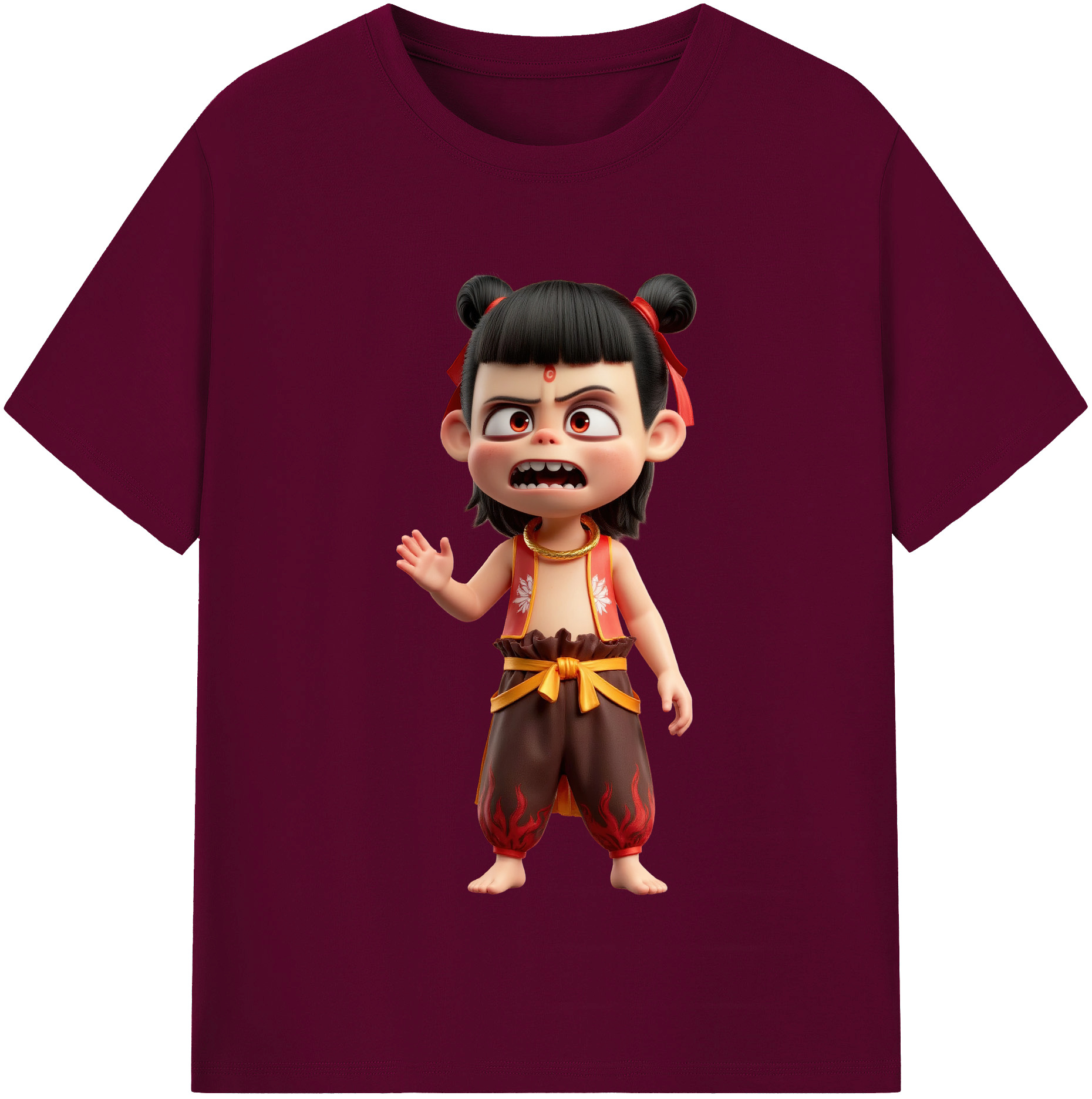 （画像用） Ne Zha 2 ナタ 魔童の大暴れ レディースカジュアルプリントTシャツ（綿100％）
